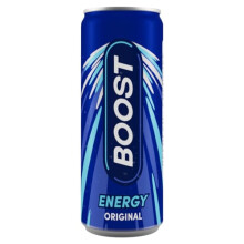 Boost Energy Drink Original Flavour - 24 Pack Drinks with Caffeine, Taurine and Vitamin B | Carbonated Energy Drinks | Gluten Free Vegan Low Calorie