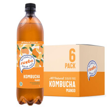 Nexba Naturally Sugar Free Mango Kombucha, 1 Litre (Pack of 6)