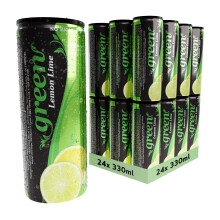 Green Lemon Lime - Low Calorie Soft Drinks - Sparkling Lemon Lime Flavour - No Added Sugar, Sweetened with Stevia, No Aspartame - Alternative Fizzy