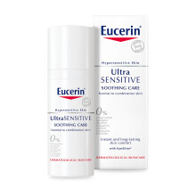 Eucerin UltraSensitive Soothing Care Day Cream (Normal to Combination Skin) 50ml, Face Cream for Sensitive and Hypersensitive Skin, Irritation Relief