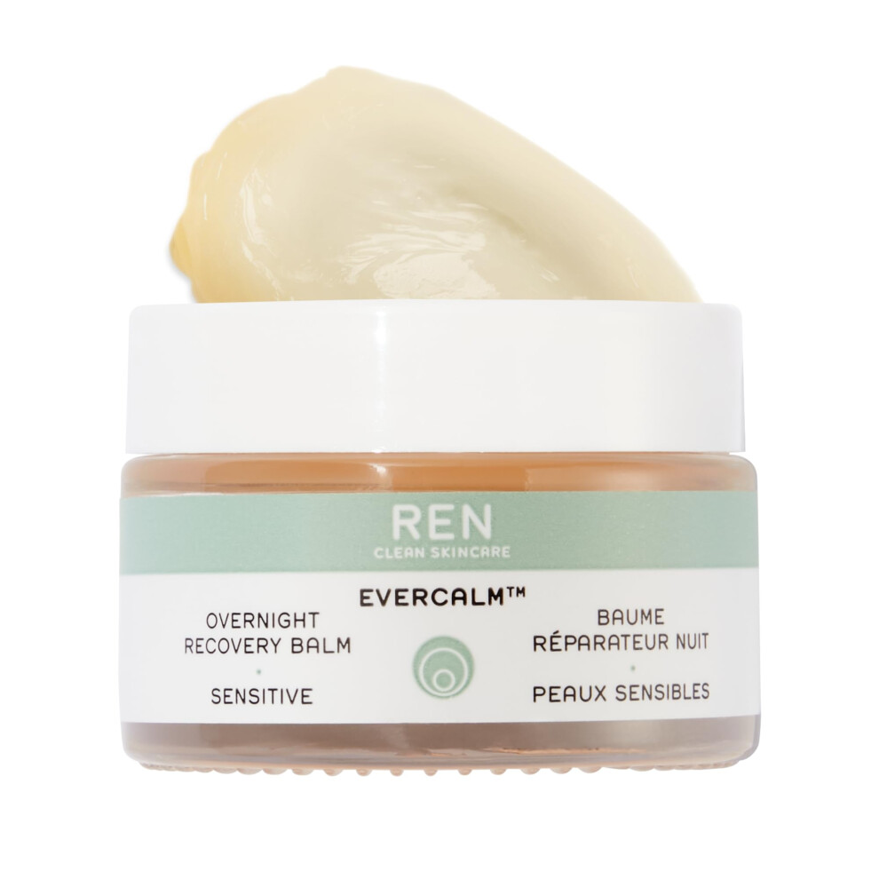 Ren Clean Skincare Overnight Recovery Balm - Facial Moisturizer Proven To Hydrate Skin With Olive, Sunflower, Linseed And Almond Borage Oils - Cruelty
