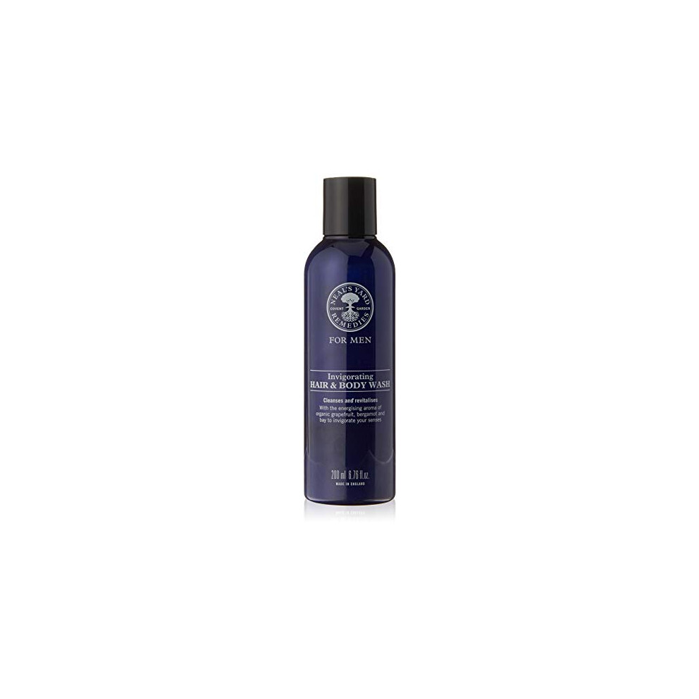 Neal's Yard Remedies | Invigorating Hair & Body Wash | Gifts For Men | Certified Organic Bergamot & Grapefruit Fragrance | Revitalises The Mind |