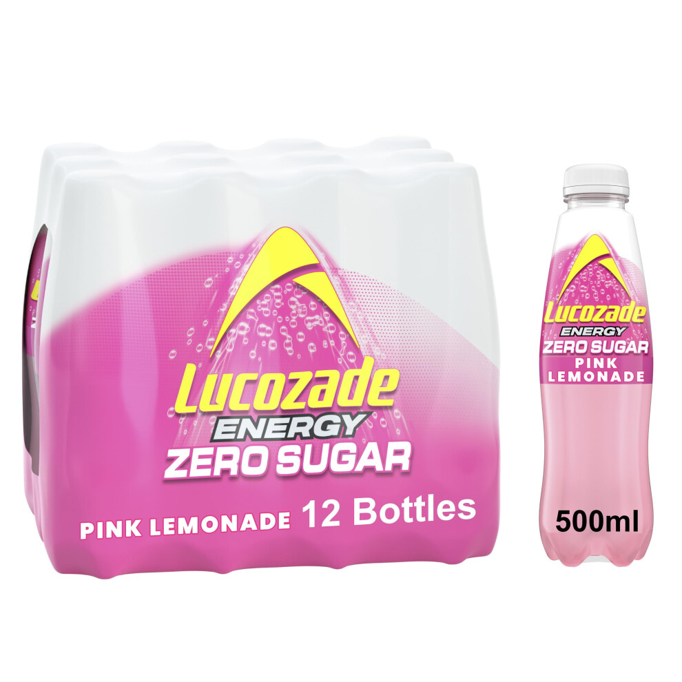 Lucozade Energy Zero Sugar Drink 500Ml (Pack Of 12) Pink