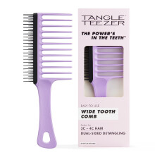 Tangle Teezer Wide Tooth Comb - Ideal for 3C-4C Curly Coily Hair - Long Teeth Detangle & Reduce Breakage - Two-Tiered Flexible Teeth Remove Shed Hair