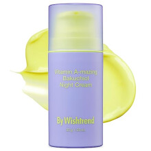 BY WISHTREND Vitamin A-mazing Bakuchiol Retinal Night Cream, Korean Retinol Alternative, Anti-Aging, For fine line, saggy, dry skin for sensitive