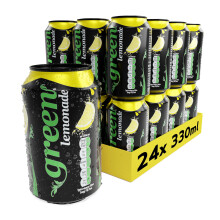 Green Lemonade - Low Calorie Soft Drinks - Sparkling Lemon Flavour with 7% Natural Juice - No Added Sugar, Sweetened with Stevia, No Aspartame -