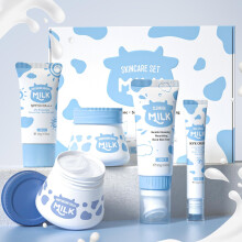 LAIKOU Skincare Set, Milk Beauty Gift Sets for Teenage Girls with Cleanser, Day Cream, Night Cream, Eye Cream, Sunscreen, Facial Kits for Women Wife