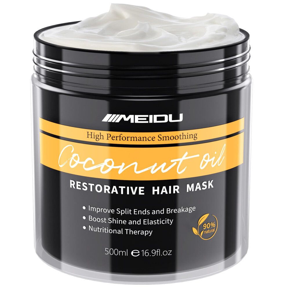 Ingbear Hair Mask For Dry Damaged Hair, Keratin Hair, Deep Conditioning Hydrating For Coloured Hair, Coconut Oil Hair Mask For Women With Curly Hair 500Ml