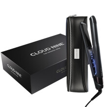 CLOUD NINE The Original Iron Black Hair Straightener Giftset | Variable Temperature Control Quick Heat Touch Technology Ceramic Floating Plates Spring