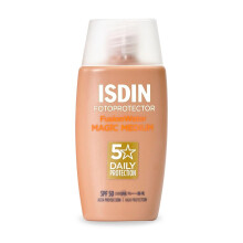 ISDIN Fusion Water Color SPF 50 (Medium) 50ml , Tinted daily facial sun cream , Ultra-light texture