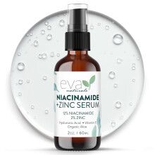 12% Niacinamide Serum for Face + Zinc (2 oz) Vitamin B3, 2% Zinc and Hyaluronic Acid Serum Known to Even Skin Tone, Shrink Pores, Pump Fine Lines,