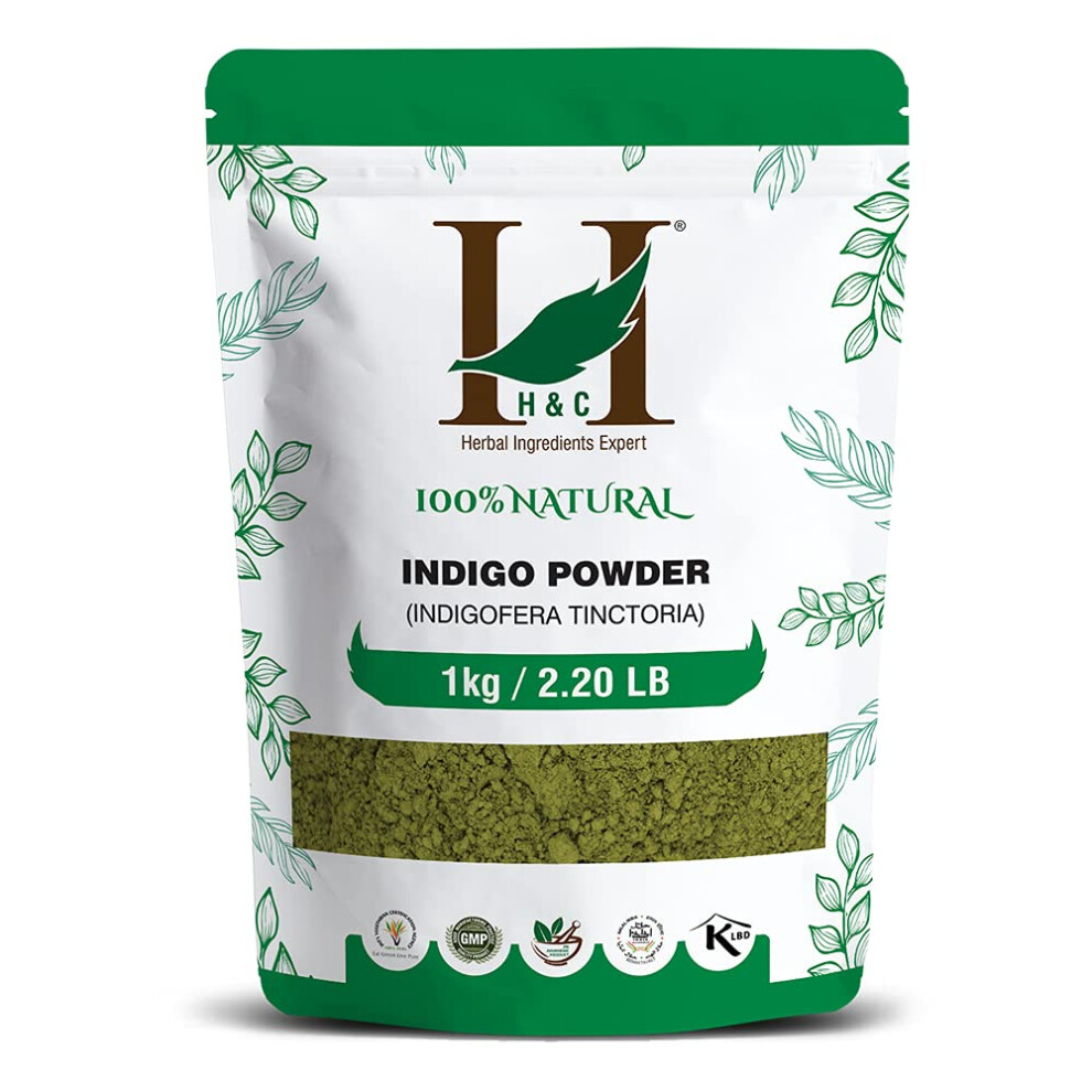 H&C Herbal Ingredients Expert Blue H&C Indigo Powder (Indigofera Tinctoria) - 1Kg Pack | For Hair Coloring (1Kg)
