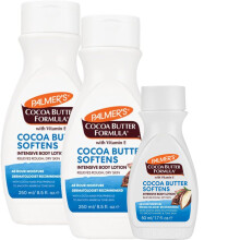 Cocoa Butter Formula With Vitamin E Softens, Smoothes & Relieves Dry Skin 48 Hour Moisture, Smoothes Marks, Tone Skin 2 x 250ml & 50ml Travel Size