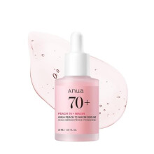 ANUA Peach 70 Niacinamide Serum, Lightweight Hydration for Dry Skin, Vitamin B12, Hyaluronic Acid, Glass Skin, Dewy Finish, Natural Pink Color, Korean