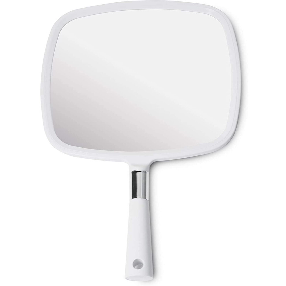 Mirrorvana Large Hand Mirror With Comfy Handle - Big Hand Held Mirror For Barbers, Professional Hairdressers, Beauty Salons, Home Self Haircuts And