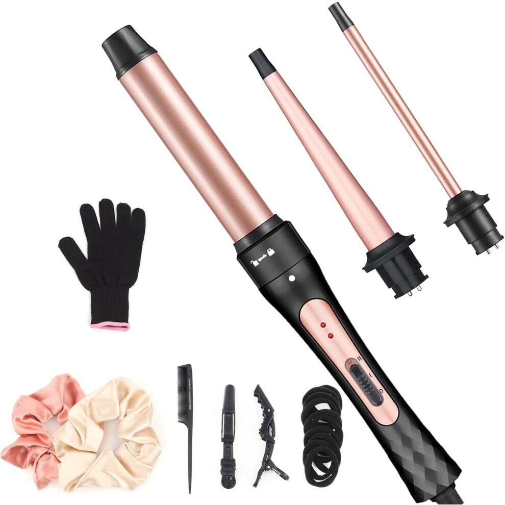 Jaeton Curling Wand 3 In 1 Curling Tongs Iron Set 9-32Mm Interchangeable Ceramic Barrel Hair Curler Set For For Long Thick Thin Hair
