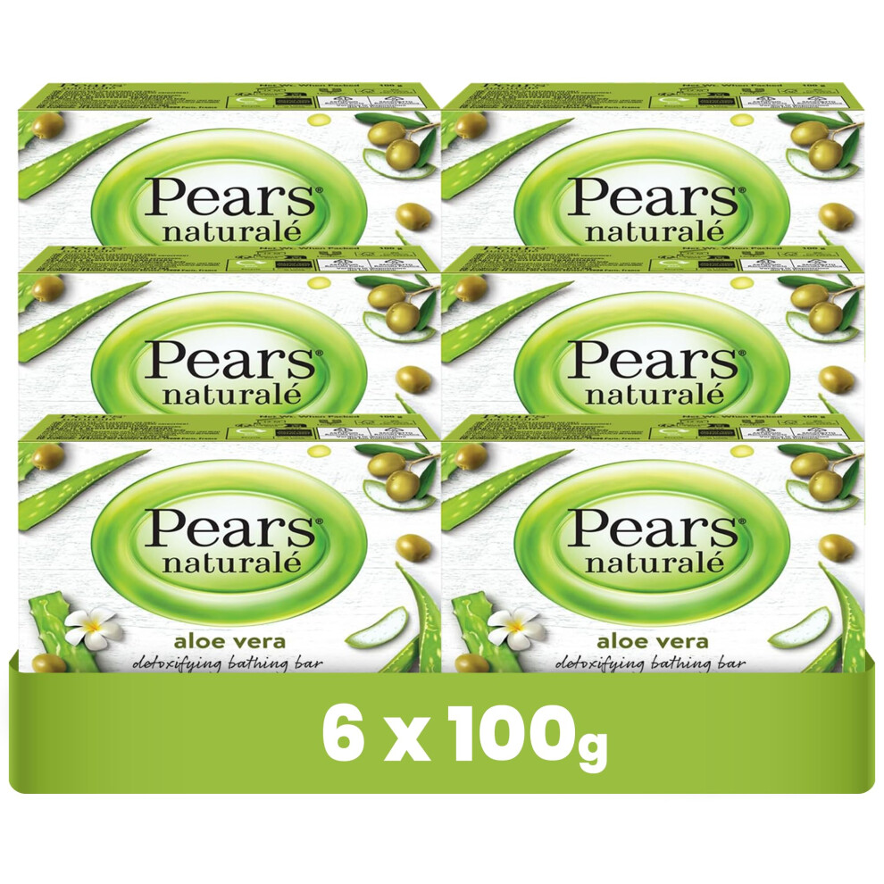 Pears Natural? Soap Bar - Aloe Vera Detoxifying Bathing Bar With Pure Glycerin, Mild & Gentle Cleansing Formula For Daily Skin Radiance, Ideal For
