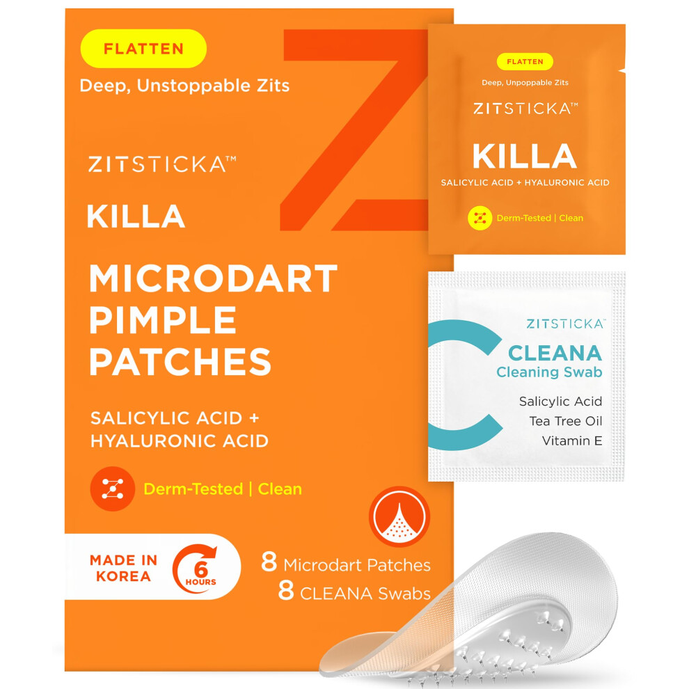 Zitsticka Killa Kit | Self-Dissolving Microdart Patch For Covering Zits And Spots, Stickers For Face And Skin, Vegan And Cruelty Free (8 Pack)