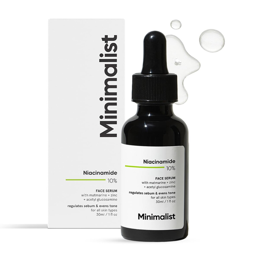 Minimalist 10% Niacinamide Face Serum For Acne Marks, Blemishes & Oil Balancing With Zinc | Skin Clarifying Anti Acne Serum For Oily & Acne Prone