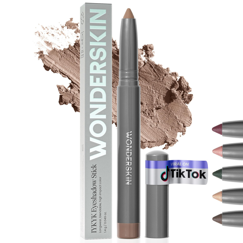 Wonderskin Cream Iykyk Eyeshadow Stick - Longwear Eye Shadow Sticks, Budge-Proof And Waterproof Matte Eyeshadow Stick With Built-In Sharpener (Mink)