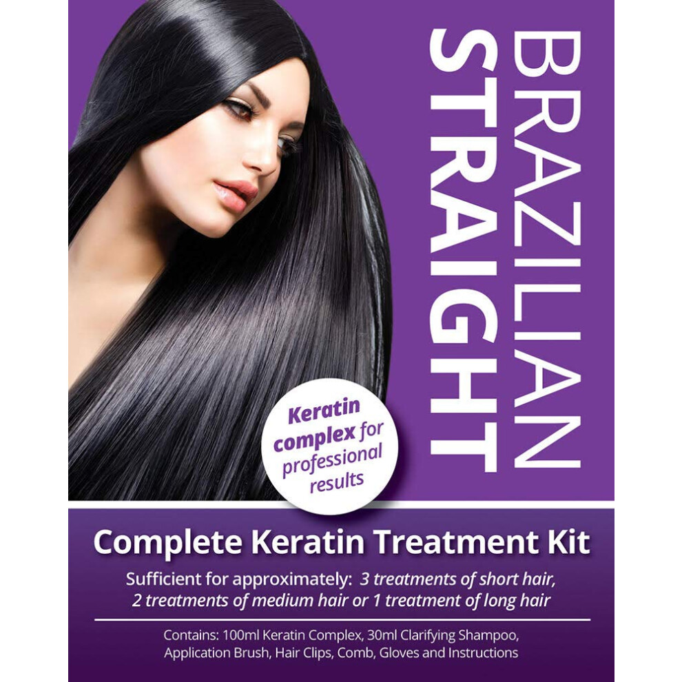 Searching Plants Brazilian Straight Purple Salon Quality Keratin With Professional Results. Brazilian Straight, Treatment Kit, 1-3 Applications, Hair Straightening/Blow