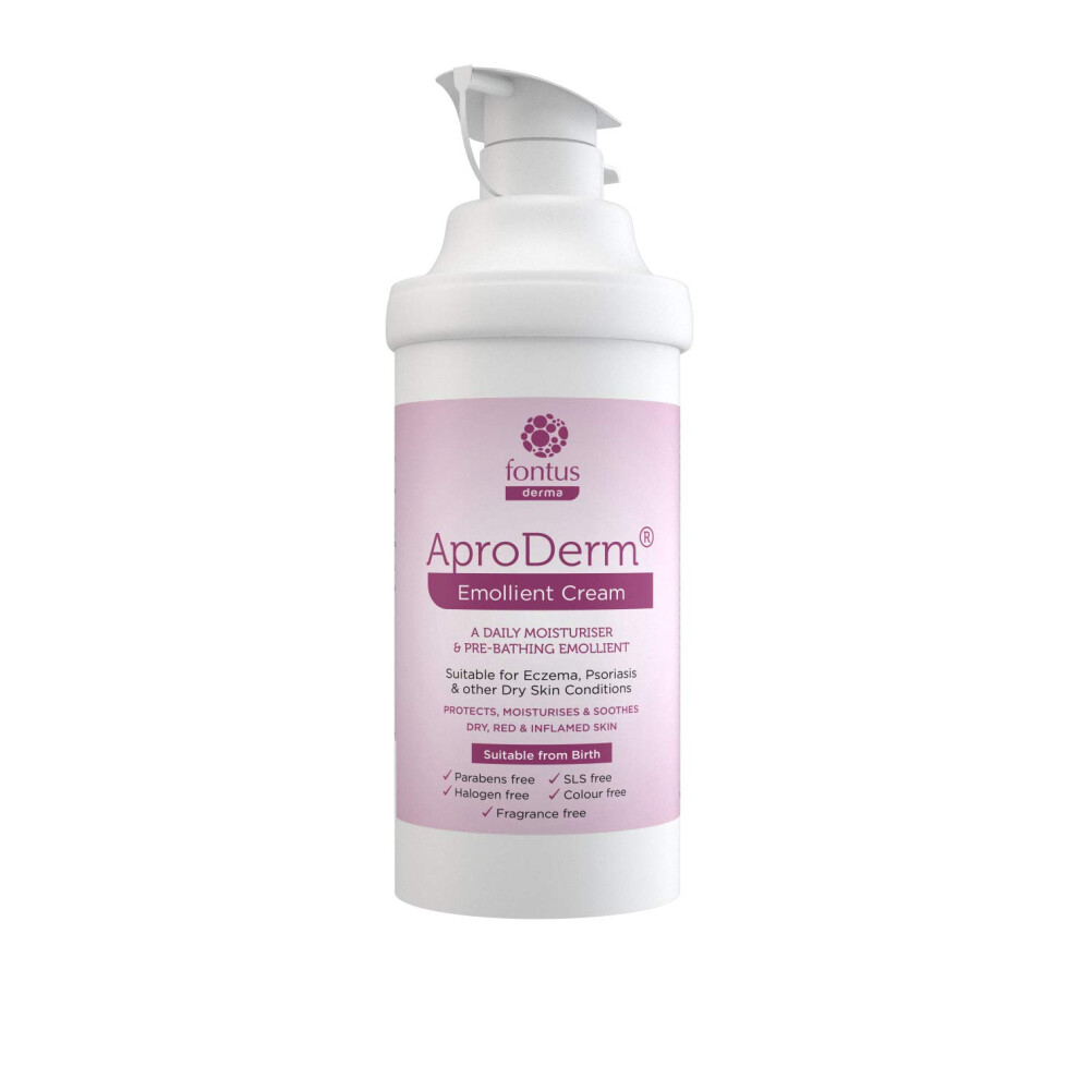Aproderm Emollient Cream With Pump Dispenser- Suitable For Dry Skin, Dermatitis, And Eczema (500G) - Vegan