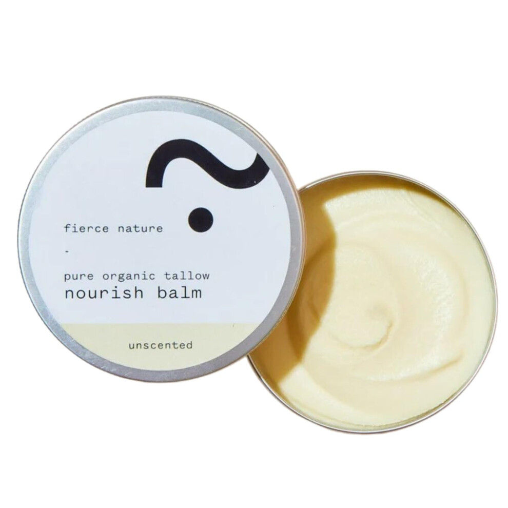 Fierce Nature Pure Nourish Tallow Balm | Organic, Vitamin-Rich Nourishing Body & Face Moisturizer | Natural, Essential Oil Free Skincare | Unscented
