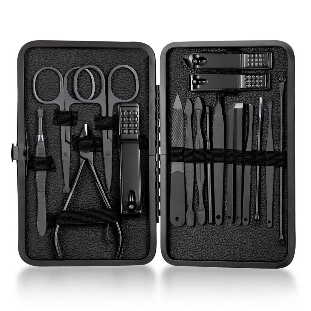 Cbei Manicure Set 18Pcs Stainless Steel Nail Clippers Set Cuticle Remover Cutter Trimming Grooming Tools Manicure & Pedicure Set Accessories For Women &
