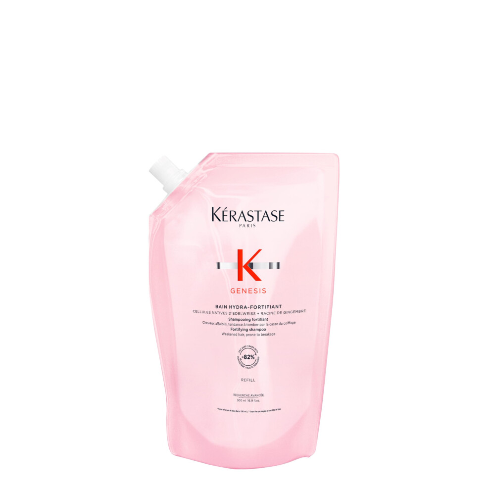 Kerastase K?Rastase Genesis, Nourishing & Fortifying Shampoo, For Weakened Hair, With Ginger Root & Edelweiss Flower, Bain Hydra-Fortifiant, 500Ml Refill