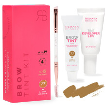 RB RENATA BEAUTY Brow Tint Kit ? Eyebrow Tint Set ? Dye Kit with Color Tint, Cream Developer and Styling Brush ? Long-Lasting Effect Up to 4 Weeks ?