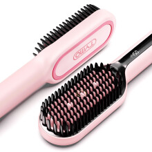 TYMO Ionic Plus Hair Straightener Brush UK, Upgraded Straightening Brush with Dense Bristles for Thick Hair, 16 Temps (80?~230?) LED Display, 10