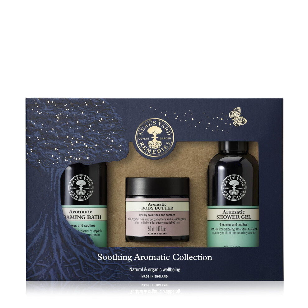 Photos - Shower Gel Neal's Yard Remedies Soothing Aromatic Collection, Gift Set, Bath Soak,  & Body Lotion, Pack of 3