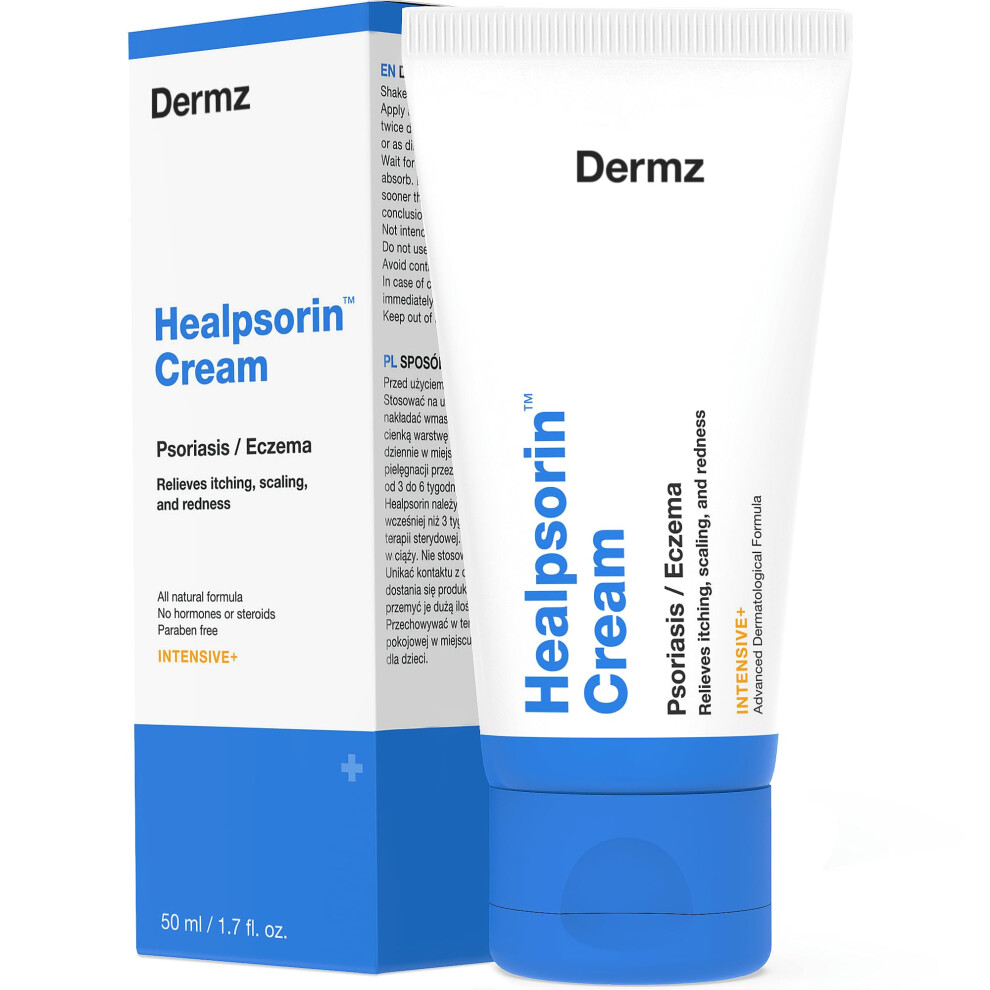 Dermz Cream Healpsorin Eczema Hydrocortisone Free Psoriasis For Skin. Helps With Dermatitis & Itchy, Dry & Flaky Skin. 50Ml