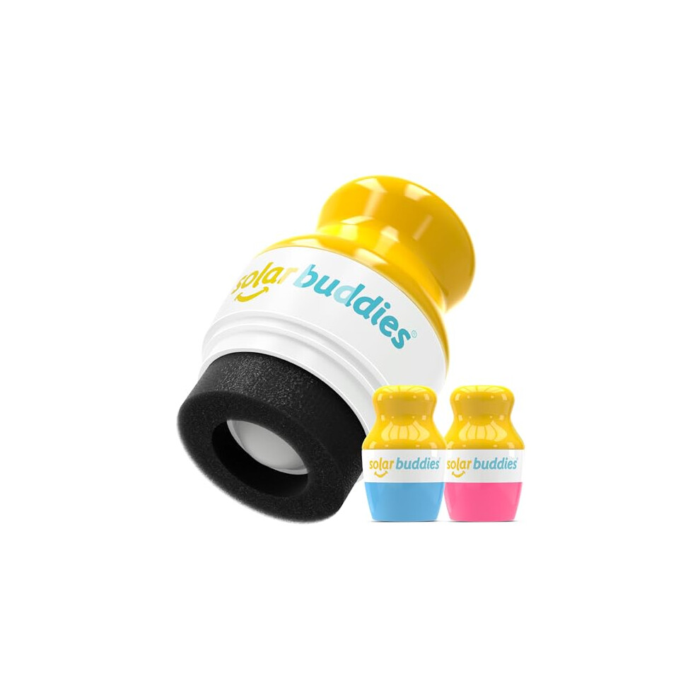 Solar Buddies Sunscreen Applicator - Blue & Pink Duo - Bpa-Free Refillable Roll On Sponge Sunscreen,Suncream & Lotion Applicator For Kids,Adults &