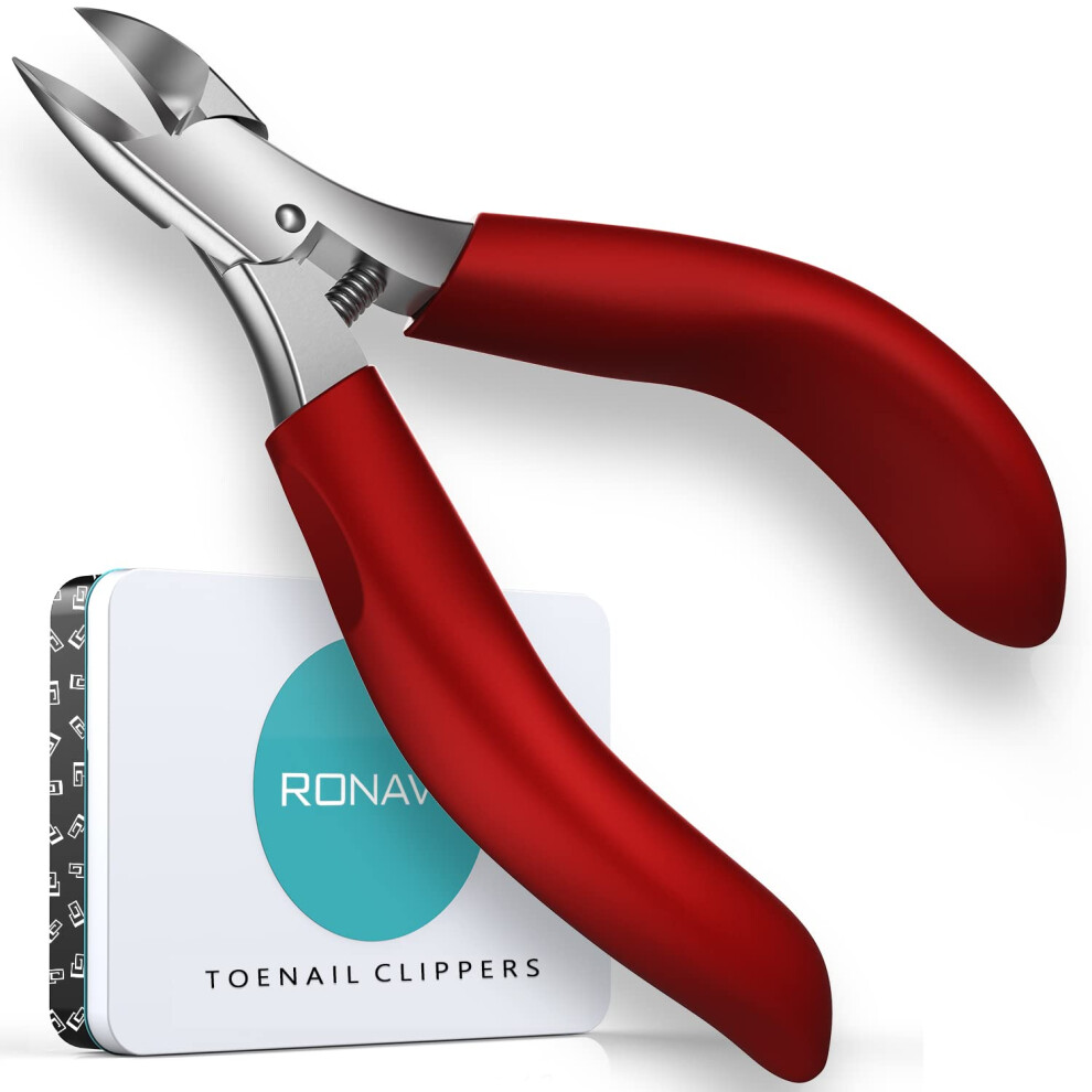 Ronavo Podiatrist Toenail Clippers, Professional Thick & Ingrown Toe Nail Clippers For Men & Seniors, Pedicure Clippers Toenail Cutters, Super Sharp Curved