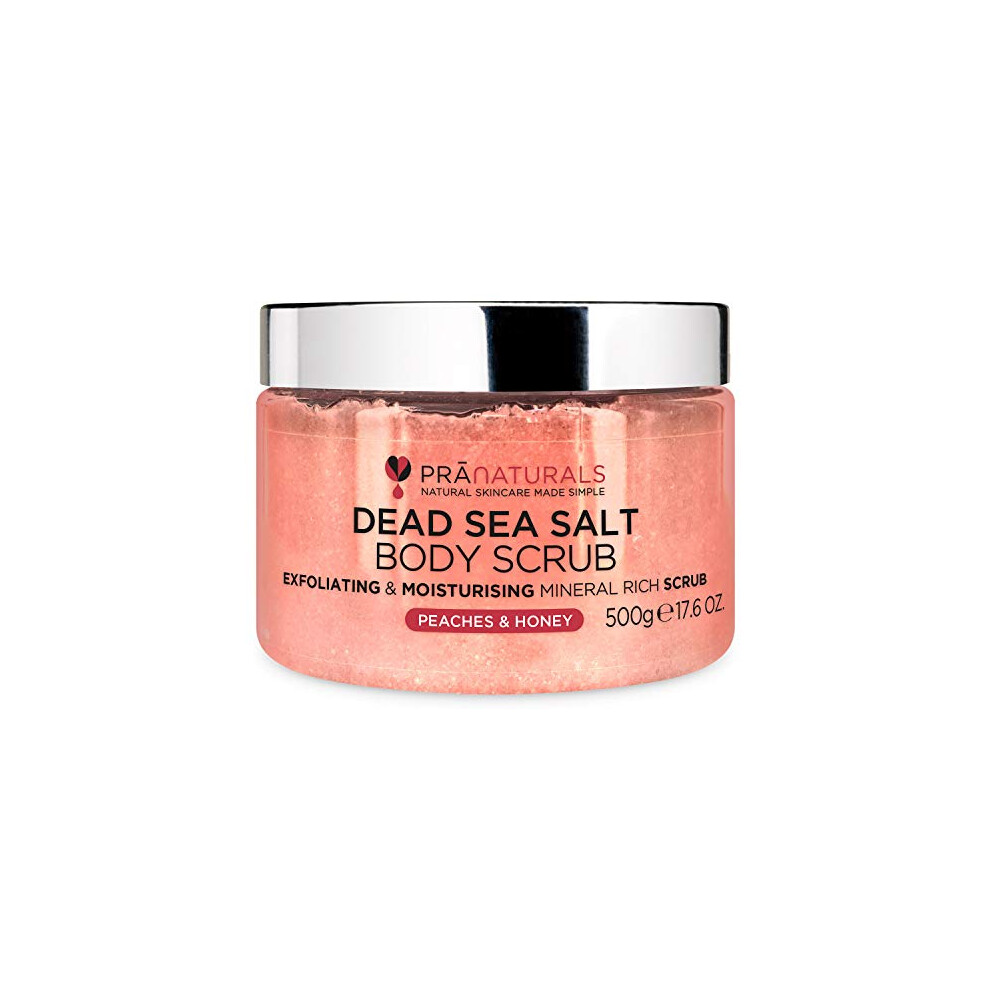 Pranaturals Dead Sea Salt Body Scrub 500G ? Hydrating & Moisturising, Natural Oils & Minerals, Exfoliating, Softening & Nourishing, All Skin Types, No