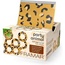 Framar Party Animal Embossed Pop Up Hair Foil, Hair Foils for Highlighting, Foils for Highlights, Hairdressing Foil for Hair Highlights, Highlighting