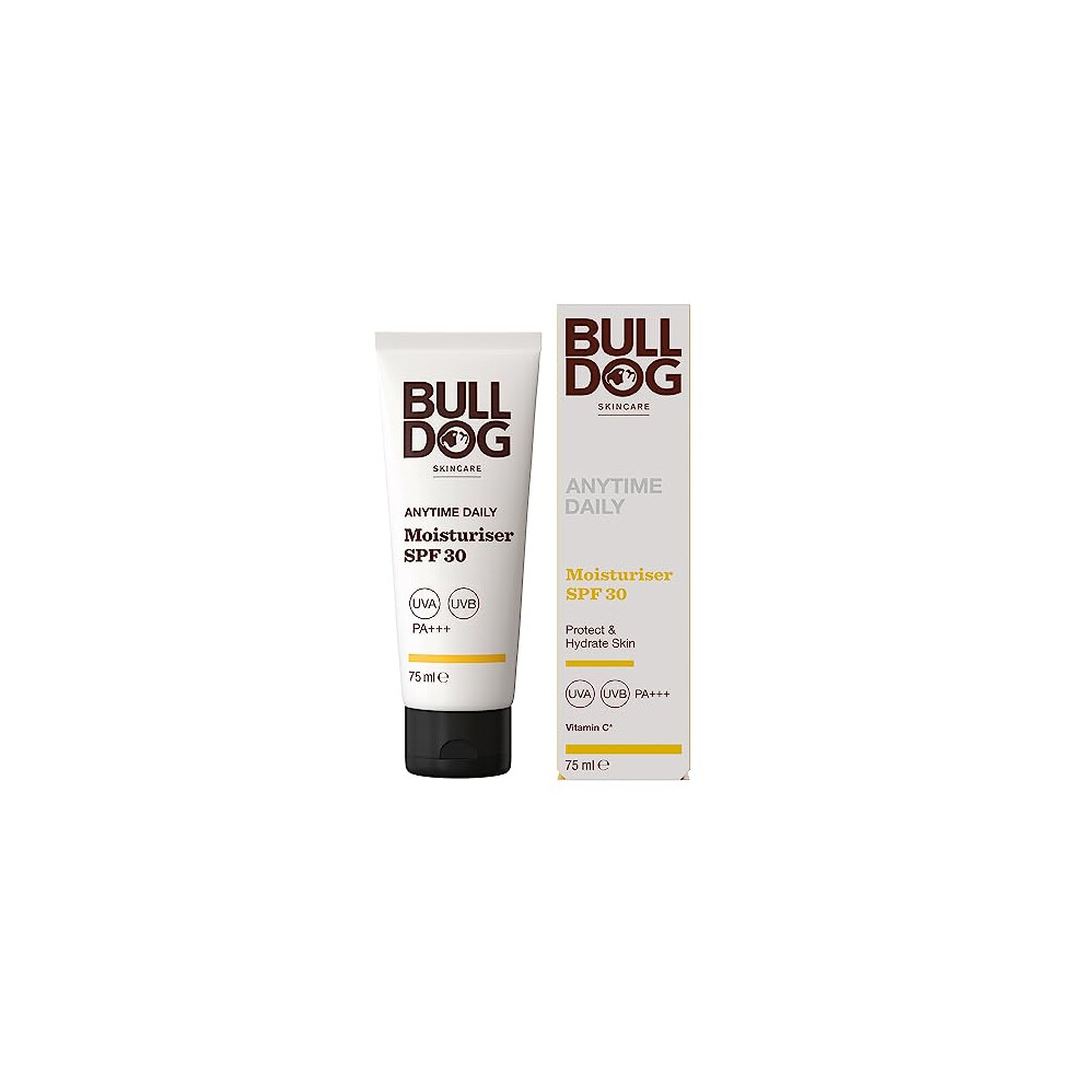 Bulldog Skincare Anytime Daily Moisturiser Sfp 30 For Men Protect & Hydrate Skin 75Ml