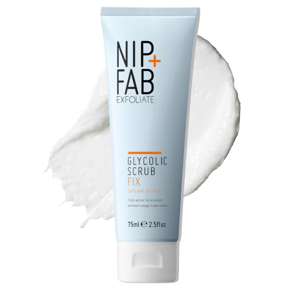 Nip+Fab Nip + Fab Glycolic Acid Fix Face Scrub With Salicylic Acid, Aha/Bha Exfoliating Facial Cleanser Polish For Refining Pores Skin Brightening, 75 Ml
