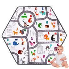 Hexagon Playpen Mat Compatible with Regalo and California Beach Co Playground, Thickened(0.6in) Non Slip Baby Play Mat ABC Super Soft Skin Friendly