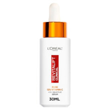 L'Or?al Paris Revitalift Clinical 12% Pure Vitamin C Brightening Serum for Face, Powerful Antioxidant Protection, Brighter & Smoother Skin, includes