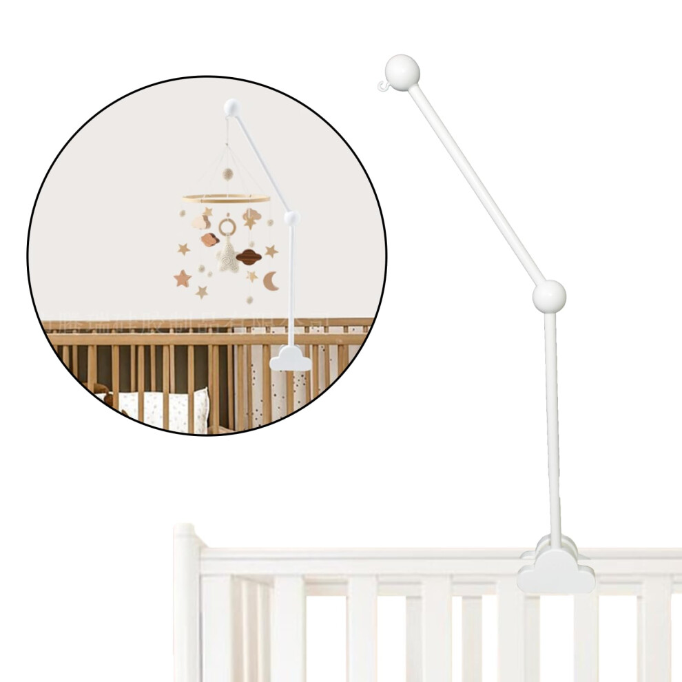 Baby Mobile Hanger, Wooden Cot Mobile Holder, Detachable Adjustable Cot Mobile Arm For Hanging Crib Mobiles/Wind Chimes Toys, White Aolkee