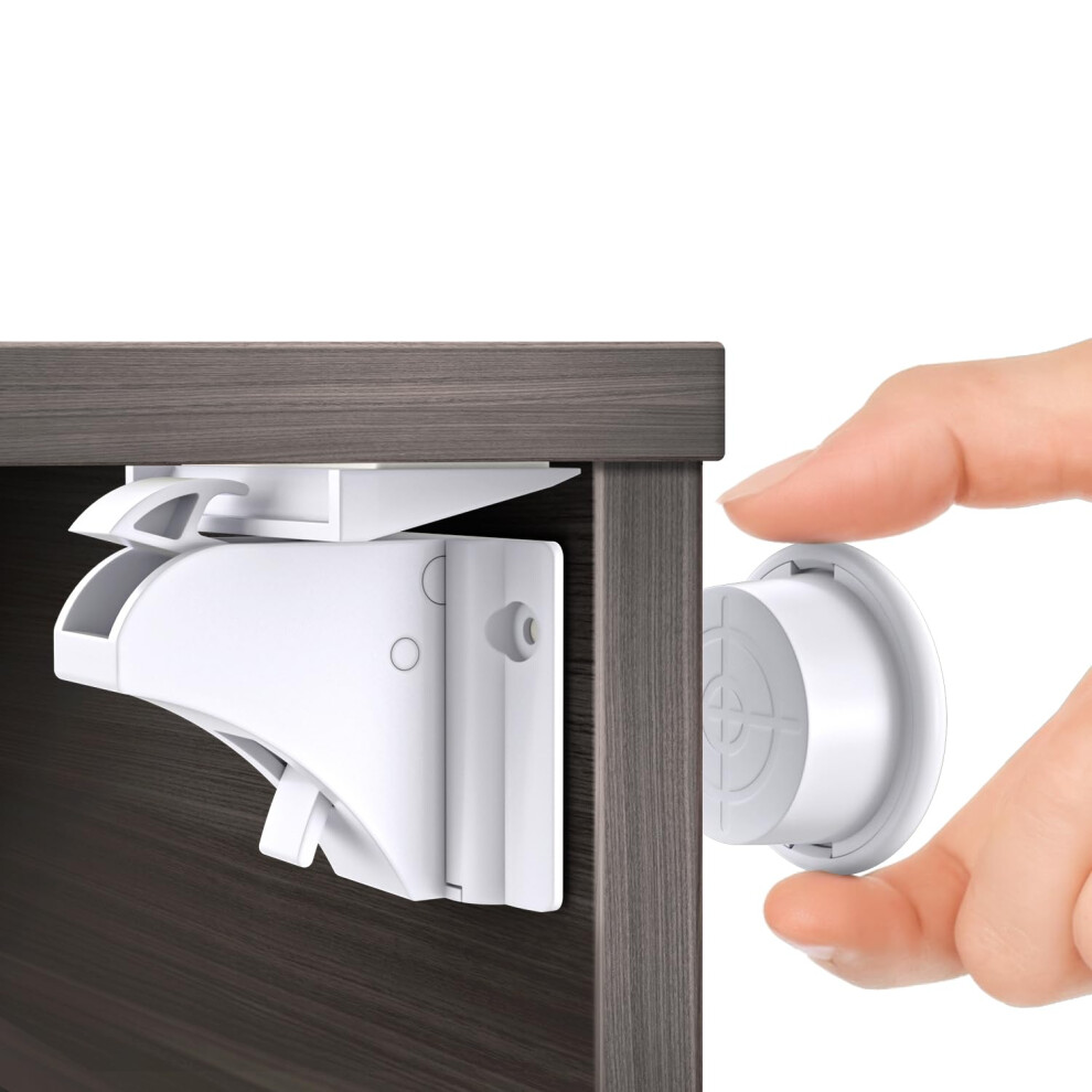 Septeamay Magnetic Cupboard Locks For Children (12 Locks + 3 Keys), Child Locks For Kitchen Cabinets, Drawer, Wardrobe Child Safety Cupboard Locks,