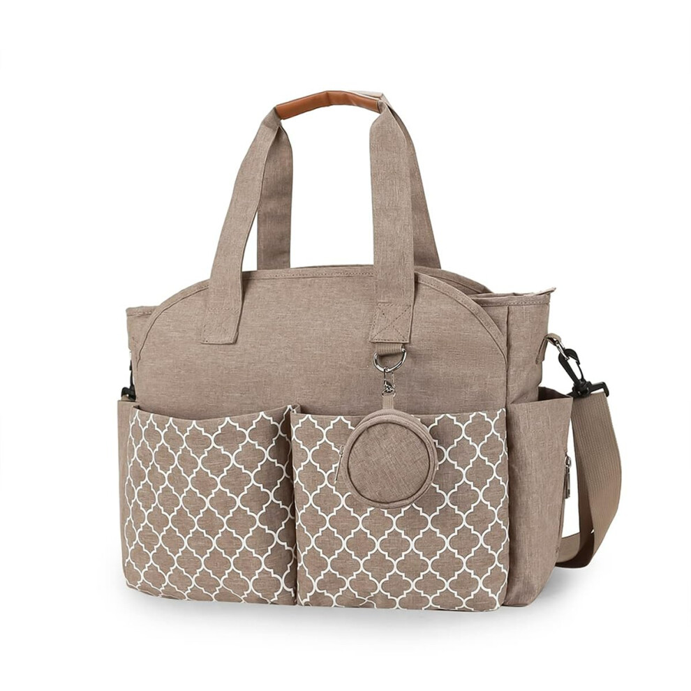 Nappy Bag Tote Baby Diaper Changing Bag With Changing Pad And Shoulder Strap Portable Waterproof And Large Capacity For Mom?Khaki? Meyteilay