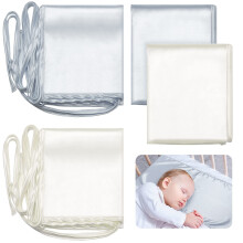 Hosuly 2 Pcs Satin Bassinet Sheets for Baby Bassinet, Soft Silk Feeling Bassinet Sheets for Rectangle Crib Mattress Newborn Boys Girls (Grey and