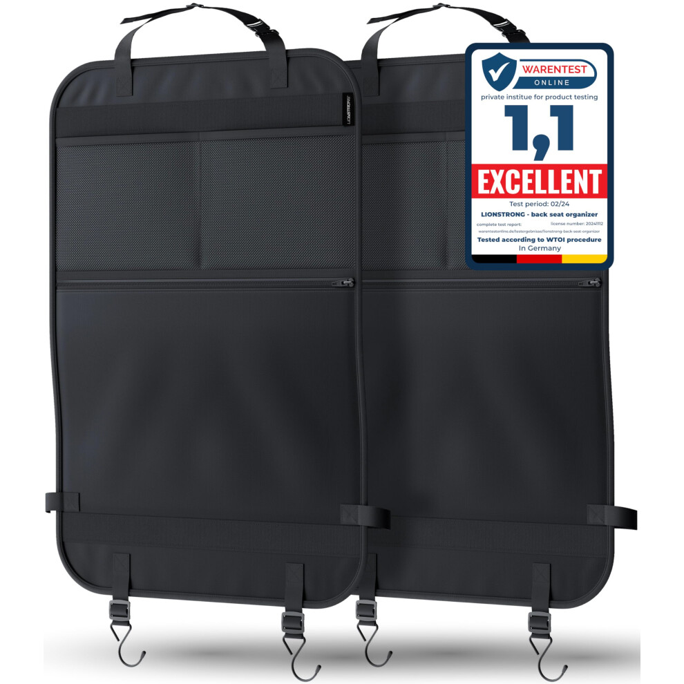 Lionstrong Kick Mats - Back Seat Car Organiser - Waterproof And Stain Resistant Seat Protectors (2-Set) 8000002442404