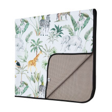 Grow Wild Non Slip Baby Splash Mat for Under High Chair | Waterproof, Washable Messy Floor Protector, Play Mat for Toddlers, Kids Craft (Tropical