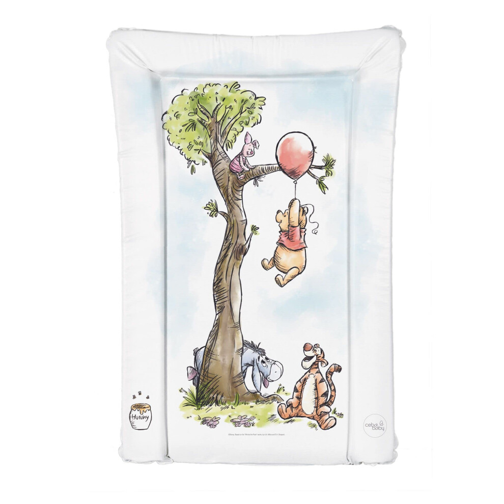 Little Poppets & Co Little Poppets Deluxe Unisex Baby Waterproof Changing Mat With Raised Edges - Winnie The Pooh & Piglet, L