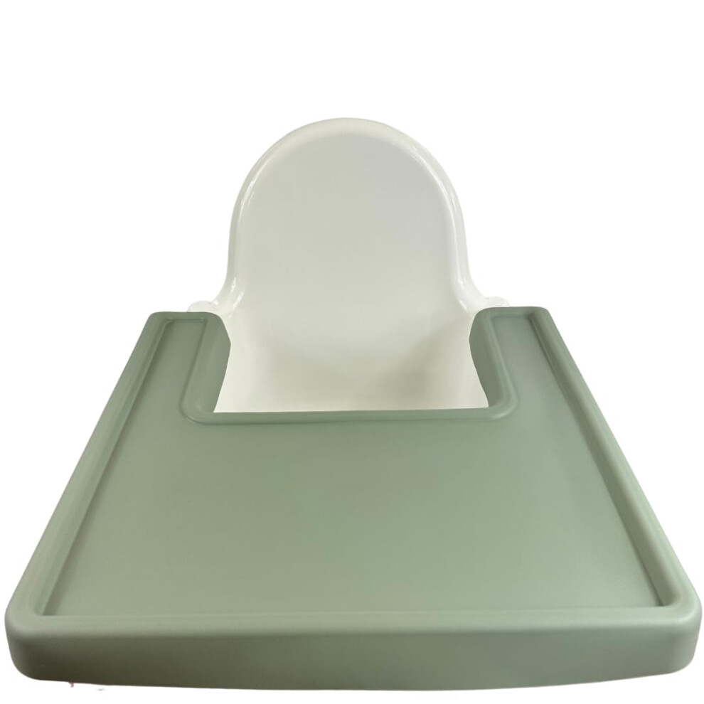 High Chair Baby Mat Tray Made For Ikea Antilop Bpa Free Accessories Full Cover Silicone Placemat Dishwasher Safe (Sage) Alimos
