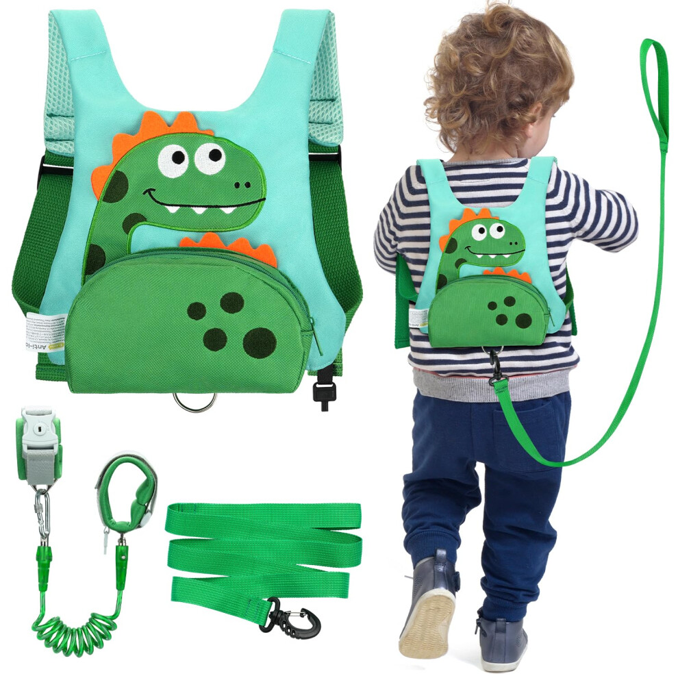 Dr.meter 3 In 1 Toddler Reins, Backpack With Reins 1.2M Cute Dinosaur Kids Safety Harness Tether With Key Lock Child Protective Leashes While Walking